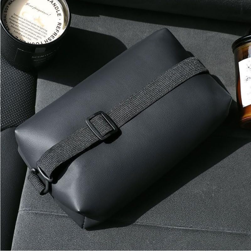 Leather Model Adjustable Car Mounted Tissue Box with Hanging Bag