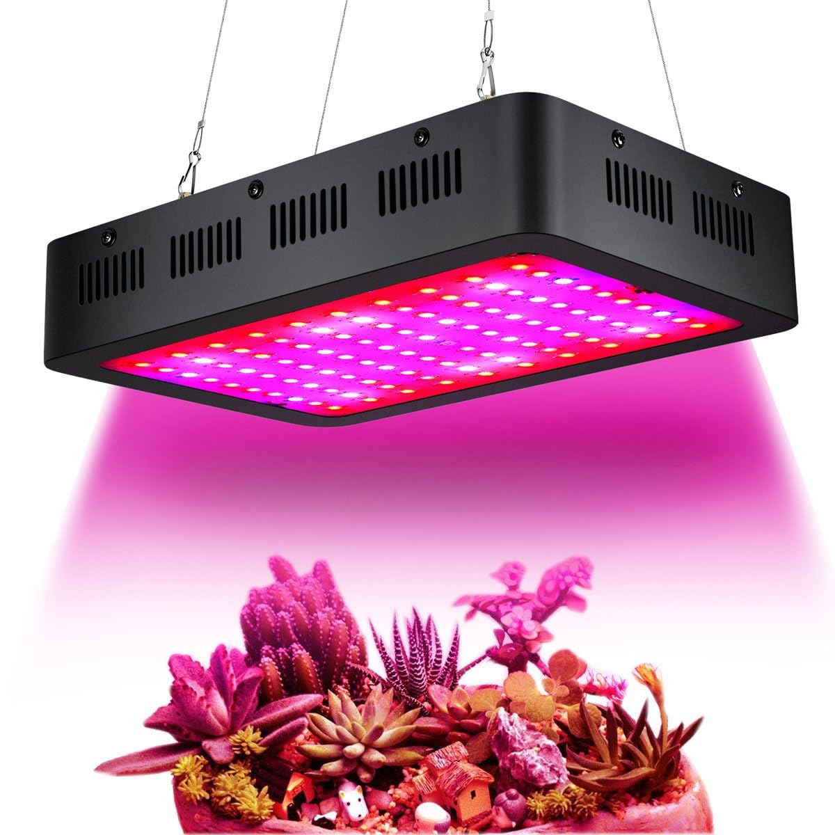 SunStream 600W Optical Lens LED Grow Light, Full Spectrum Powerful Panel Plant Light with Bloom and Veg Switch for Professional Indoor Plants