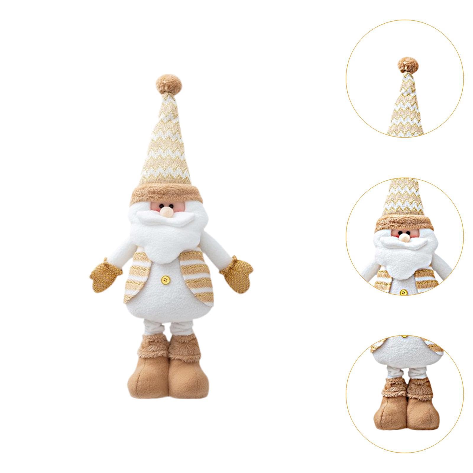 Figura de Muñeco Navideño de Pie con Piernas Extensibles, Adorno de Tela Suave, Altura Ajustable, Ideal para Exhibir en El Hogar Durante, Papa Noel