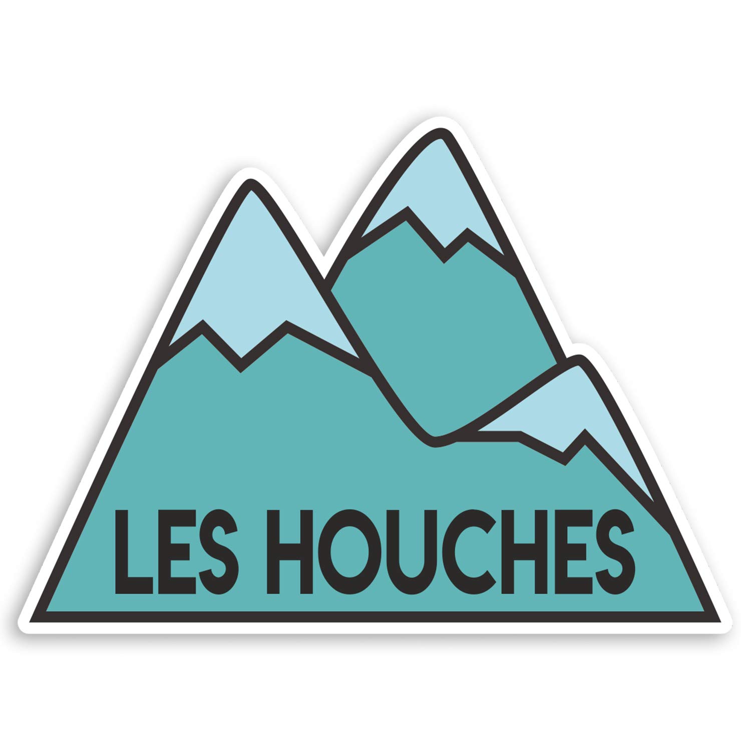 Destination Vinyl Ltd Multi 2 X 10Cm Les Houches France Vinyl Stickers - Ski Mountain Luggage Sticker #31414 (10Cm Wide)
