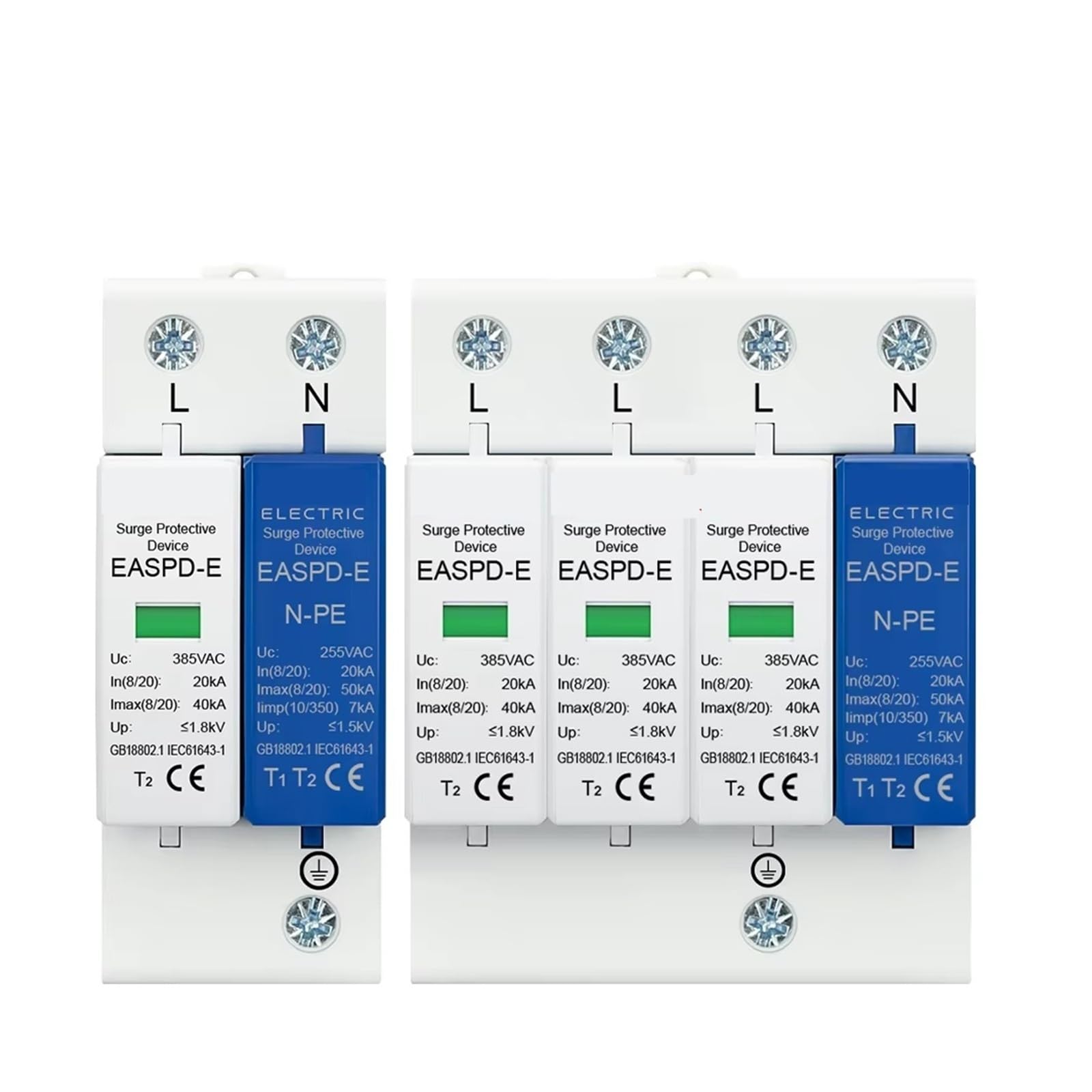 Protector contra sobretensiones de bajo voltaje 2P 385V para proteger electrodomésticos 4