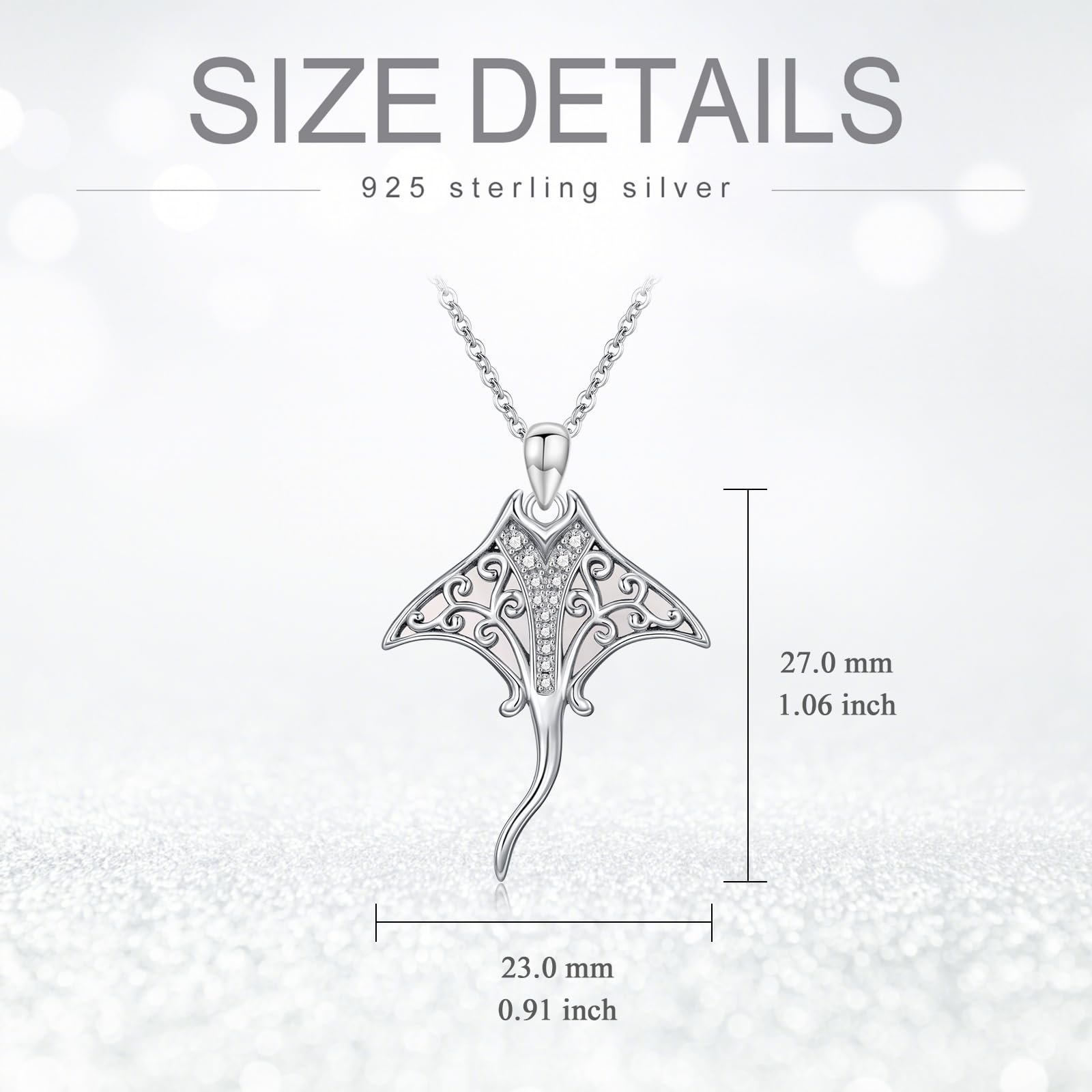 ONEFINITY Ocean Kette 925 Sterling Silber Rochen Manta Rochen/Seepferdchen/Wal/Meerjungfrau Anhänger Halskette Schmuck Geschenk
