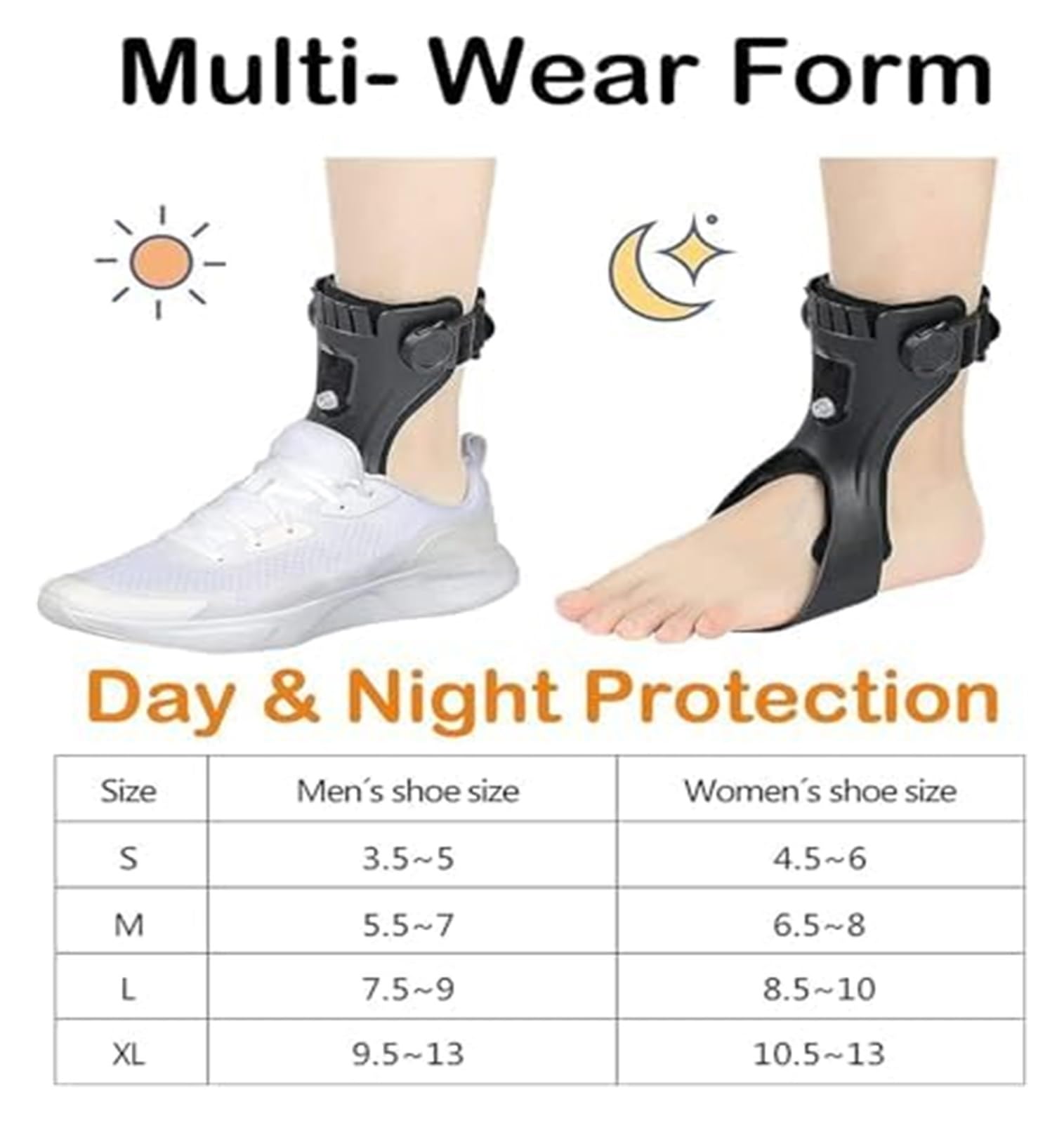 Soporte de pie caído para asistencia al caminar, soporte ajustable AFO para fascitis plantar, tendinitis de Aquiles y recuperación postoperatoria para pie izquierdo o derecho