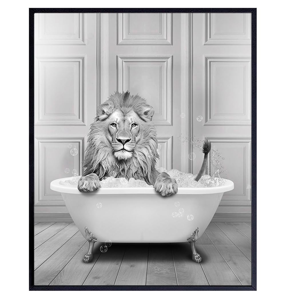 Lion Bathroom Wall Decor for Men Kids Bathroom Decor Modern Bathroom Signs Big
