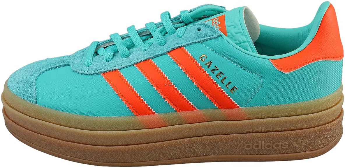 adidas Gazelle Bold Womens Sneaker (Mint Rush Orange, 7.5)
