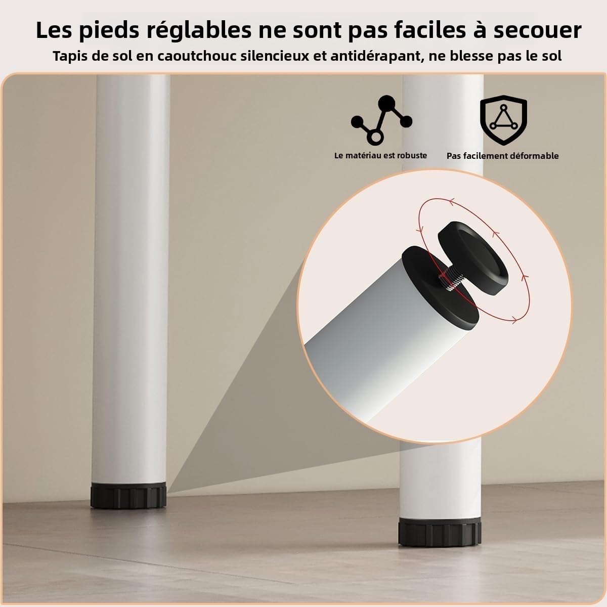 Bureau d'ordinateur Moderne Table de Travail sans Assemblage, Table d'étude Pliante Espace-Saving pour Salle d'étude, Chambre à Coucher, Bureau à Domicile