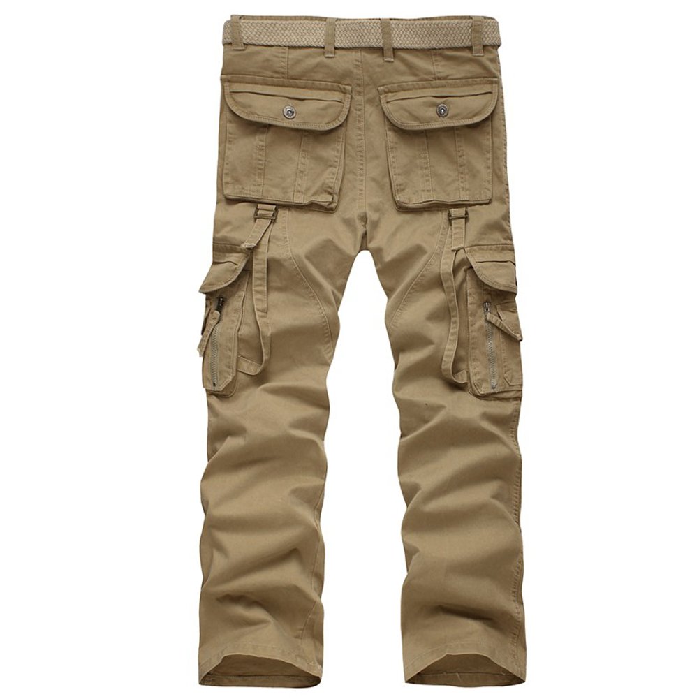 Uomo Estate Outdoor Pantaloni da lavoro Fitness Traspirante comodo Pantaloni in cotone Sport Pantaloni da arrampicata, khaki1, 33
