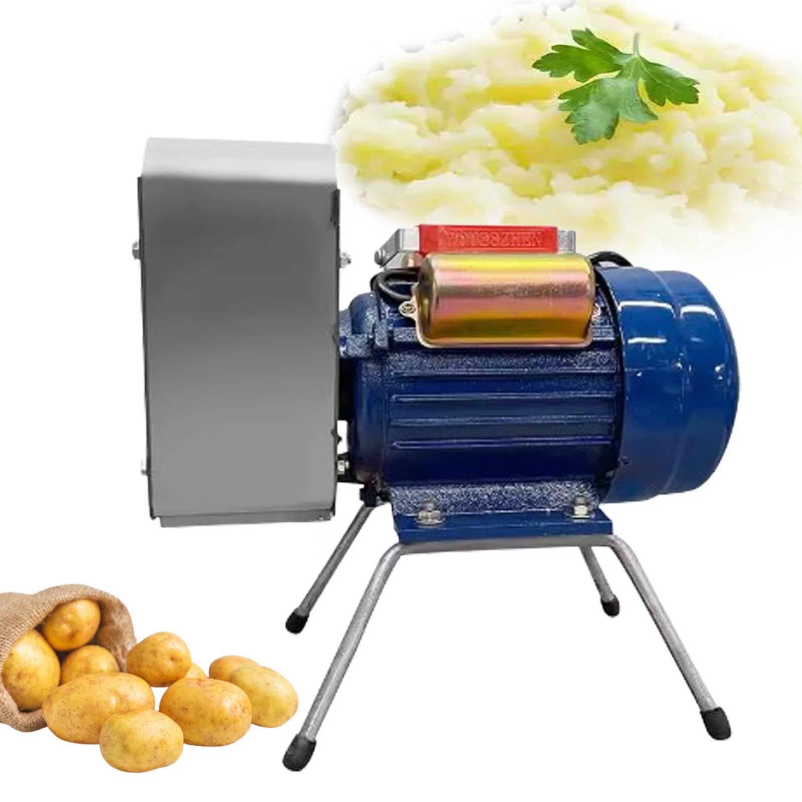 Presse-purée électrique en acier inoxydable avec arbre de broyage de précision et engrenage, idéal pour purée de pommes de terre, purée, fruits et légumes, sortie de 20 à 30 kg/h