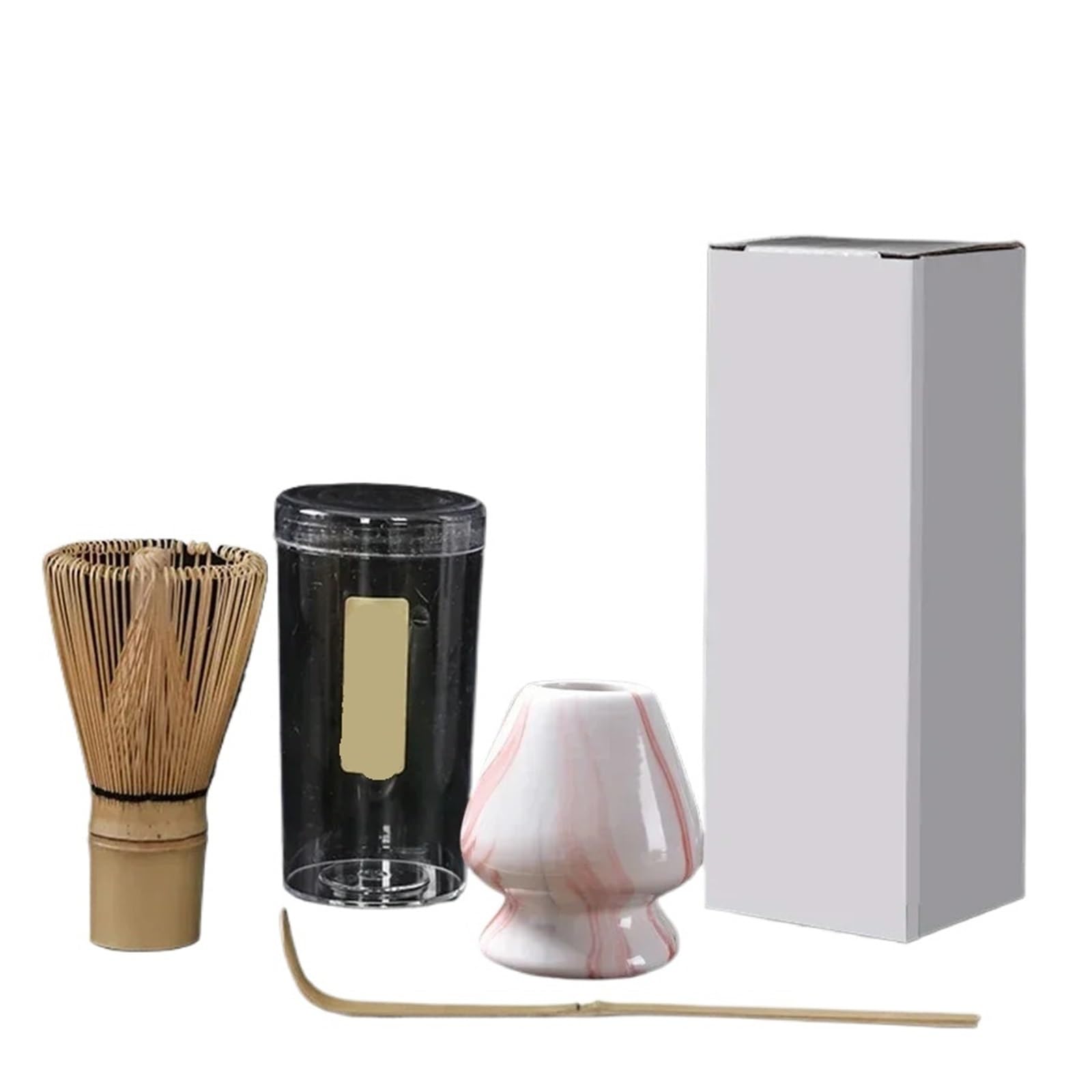 Juego de 3 piezas matcha, cucharas té seguridad, herramientas for mezclar en interiores, accesorios, juegos utensilios cocina Te matcha kit(Pink white)