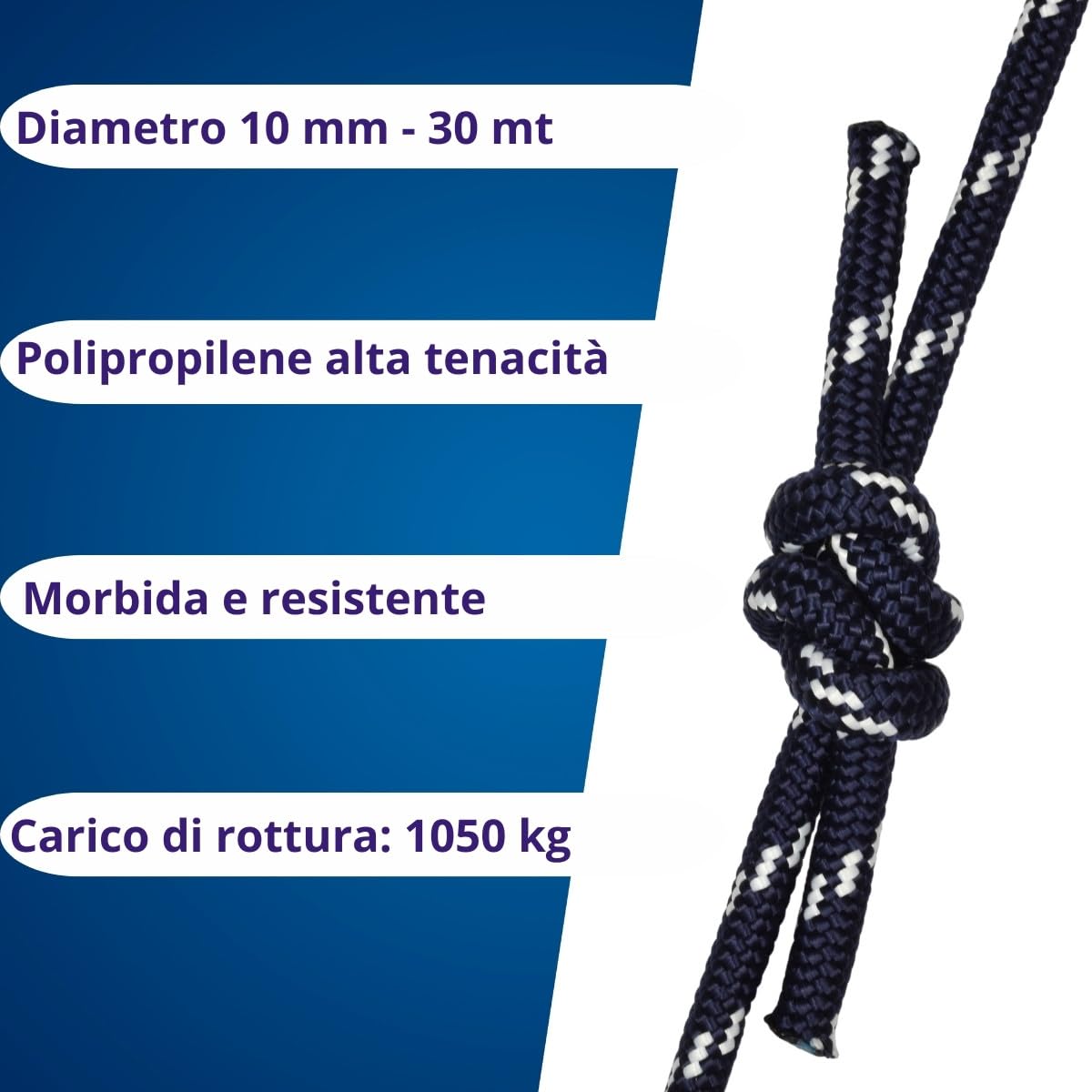 Corderie Italiane 6009146 – 00 Braid corit, 10 mm-30 MT, niebieski