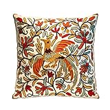 Embroidered Decorative Throw Pillows Cover 20x20 Boho Farmhouse Square Pillow Case for Couch Sofa Be
