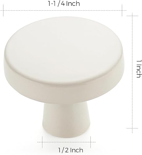 Miniatura 12 de Ravinte Paquete de 50 pomos de gabinete de cocina de 1-1/4 pulgadas, pomos redondos sólidos para cajones de aparador, pomos de tocador negro mate
