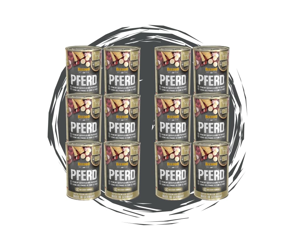 Belcando Pferd mit Kartoffel & Pastinaken 2x6x400g Bundle - Nassfutter für Hunde – hypoallergenes Qualitätsfutter aus Deutschland, getreidefrei, schonend gegart - praktisches Sparpaket