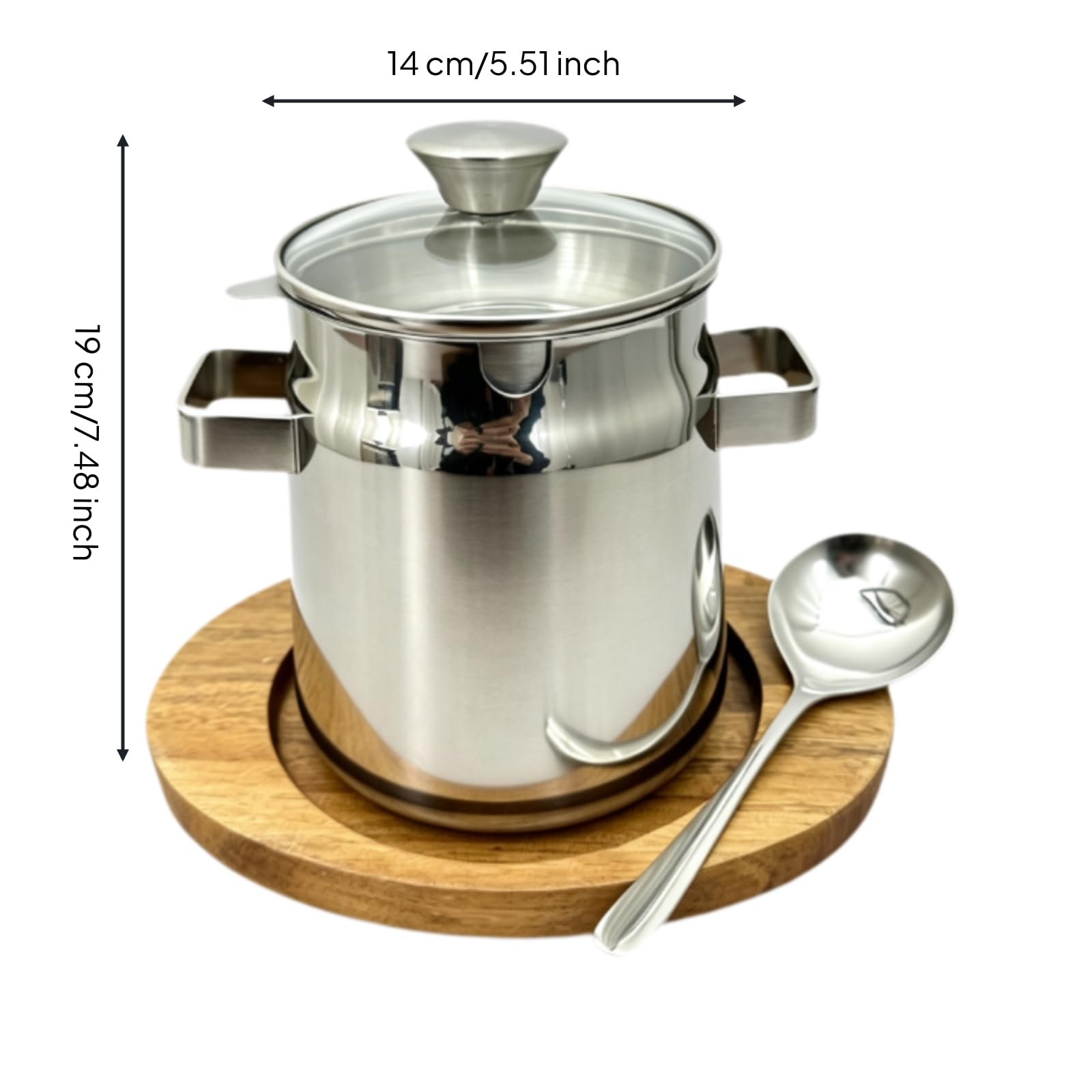 Vaso Filtro Olio Ergonomico Compatto per, Fritture, 1,8L