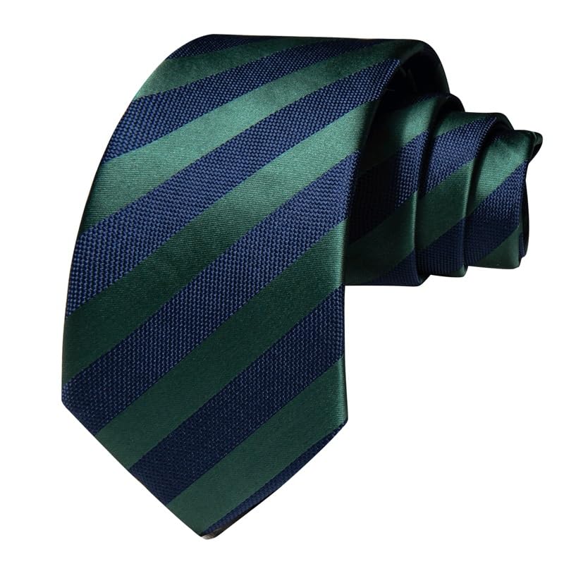 Corbata de seda rayada para hombre miniatura 3