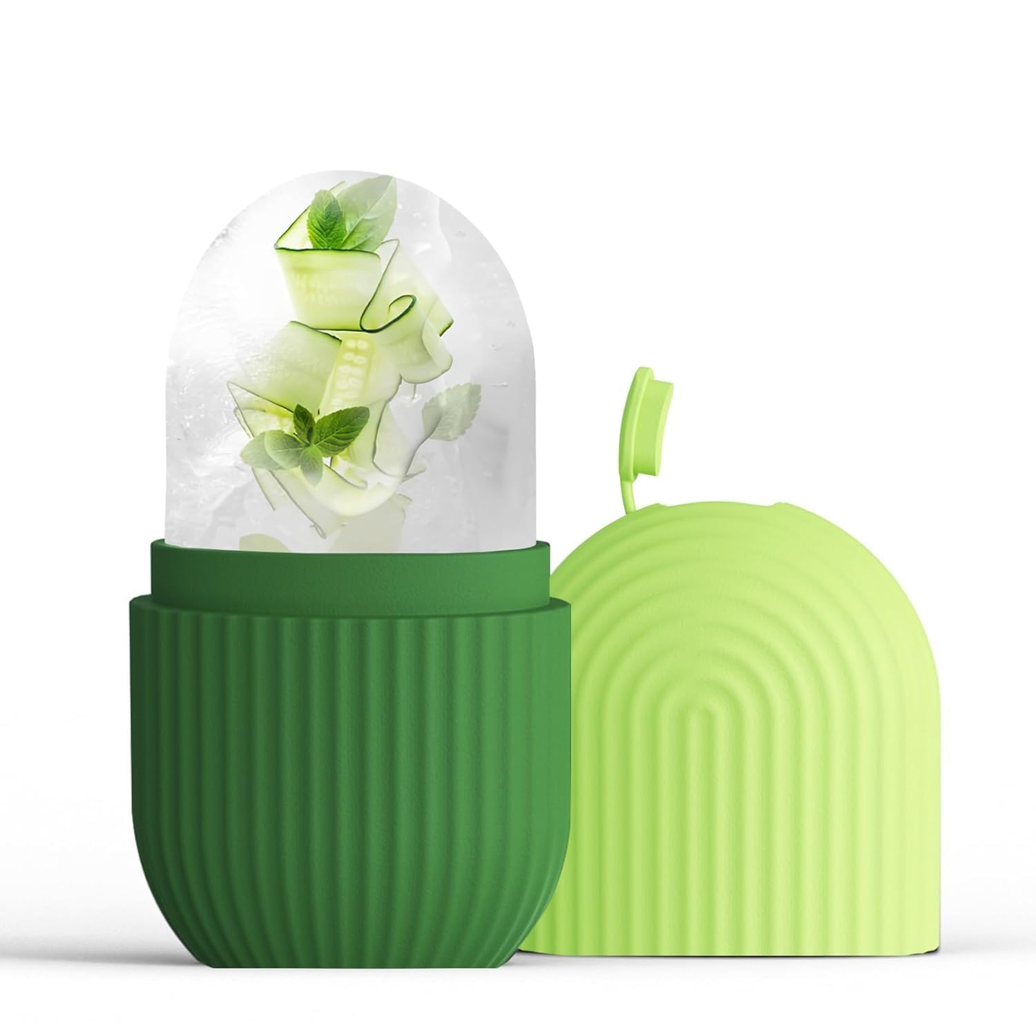 Ice Face Roller Silicone Facial Ice Roller Mold for Face and Eye Skin Care Massage De Puffing Cooling Beauty Tool for Brightening and Refreshing Skin Care Routine (2, Green)-picture-38