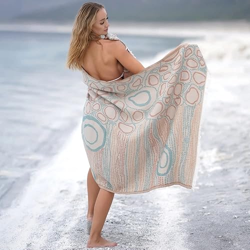 Miniatura 2 de BAGNO MILANO Toallas de playa de algodón turco orgánico, de secado rápido, suaves, de gran tamaño, para playa, yoga, spa, piscina (toalla de playa,