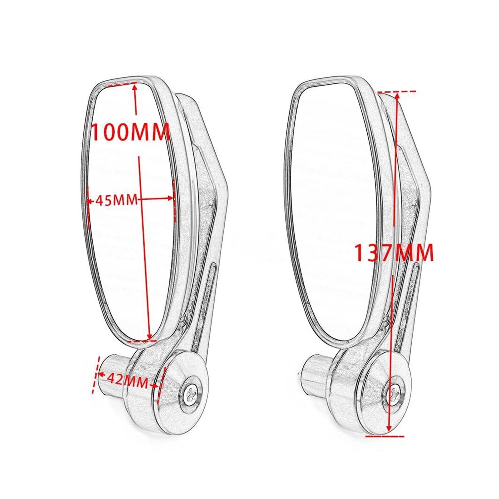 Espejos Retrovisores Moto para Mt07 Mt09 Fz07 Fz09 para MT para FZ 07 09 Mt10 para Xsr 700 7/8 "Motorcycl CNC Espejo Retrovisor De Aluminio Espejos Laterales Extremo Barra Manija Espejo Moto Lateral