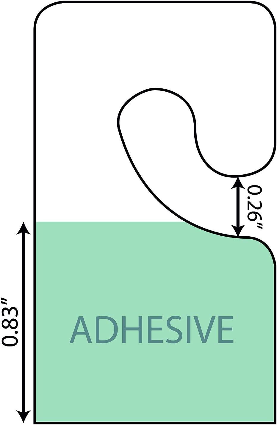 1000 Hook Hang Tags | Heavy Duty Self Adhesive Hanging Tabs | Great for Retail Displays in Business Shops | 1" x 1-3/4"