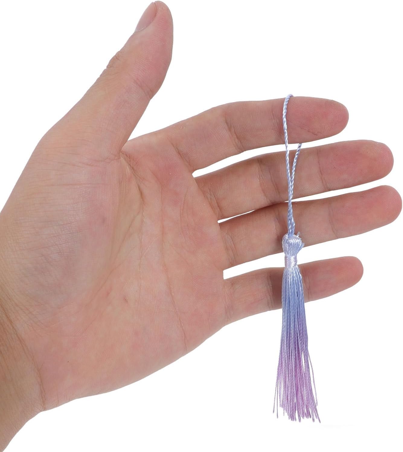 20pcs DIY Handmade Gradient Mini Tassels for Jewelry Making and Bookmark Crafting, Cotton Fringe Pendants for Keychain Decorations and Sewing Embellishments