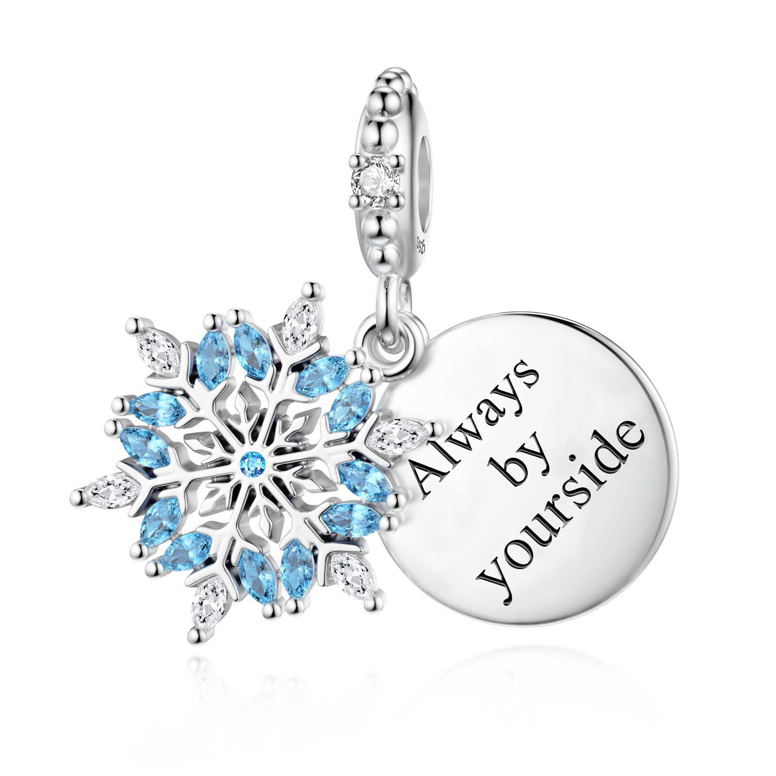 snowflakes charm for pandora dog cat blue snowflake dangling charm sterling silver christmas gift