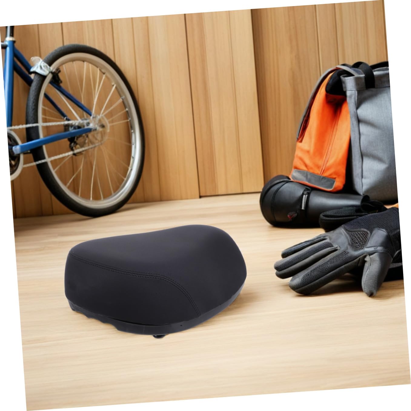 Mikikit Cuscino Sedile Bici Elettrica, Morbido e Spesso in Cuoio Nero Assorbimento a Molla, per Mountain Bike e Uso Quotidiano