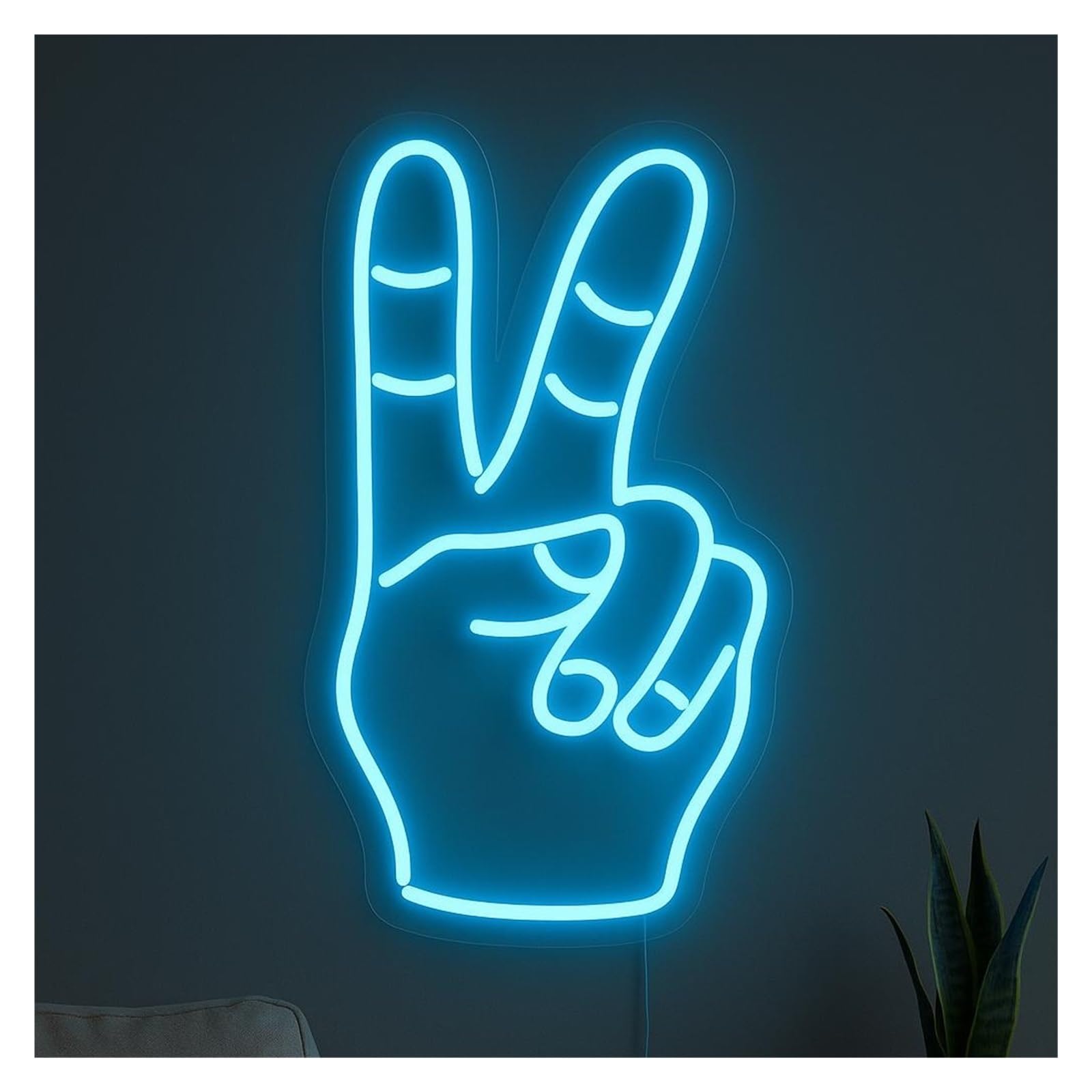 SHOUXI Sign Lamp Gesture Neon Sign, Suitable for Home Wall Decor with Dimmable 51cm