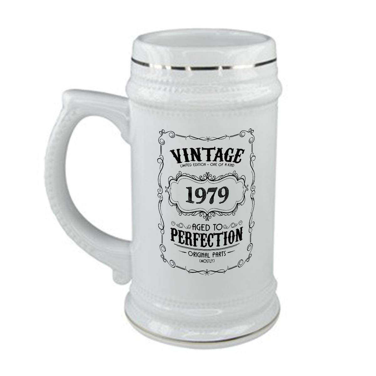 bubbleshirt Boccale da birra Compleanno - vintage limited edition 1979 - age of perfection - in ceramica - capienza 50 cl - idea regalo