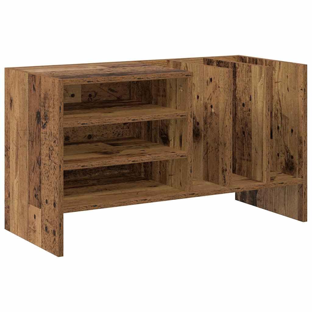 Armario de almacenamiento para discos de vinilo con aspecto de madera envejecida, estantería de vinilo para colección LP, 78,5 x 35 x 45 cm, de madera, con 6 estantes para sala de estar