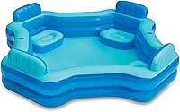 Vista 2 de Piscina familiar cuadrada inflable de lujo, azul, a partir de 6 años, unisex