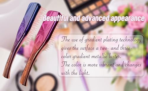 Wynk Hair Brush Detangler For Adults & Kids，Detangling Comb Hair Styling Tools & Appliances For Natural/Wavy/Curly/Coily/Wet/Dry/Oil/Thick/Straight/Long Hair (2 Pack Gradient Purple-Orange) #TOP4