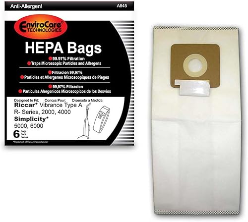 EnviroCare Bolsas de polvo de repuesto para aspiradora con filtración HEPA hechas para adaptarse a Riccar Vibrance Tipo A Serie R, 2000, 4000,