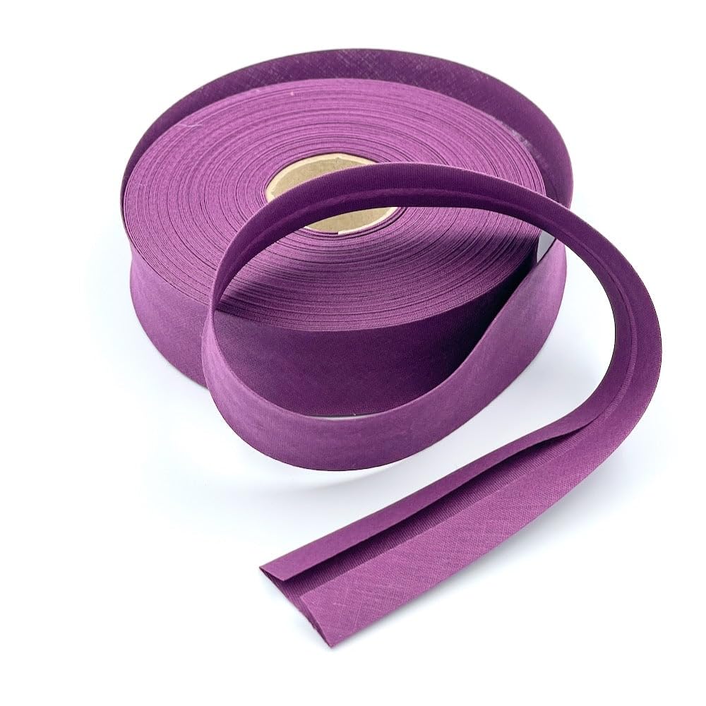 Craft Cult 30mm Wide Plain Bias Binding Tape - 25 Metre Roll (78 - Plum Purple)