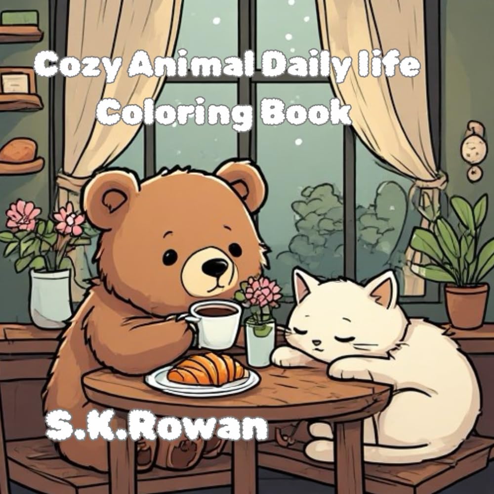 Cozy Animal Daily Life Coloring Book: Cute Hygge Animals in Cozy Everyday Scenes