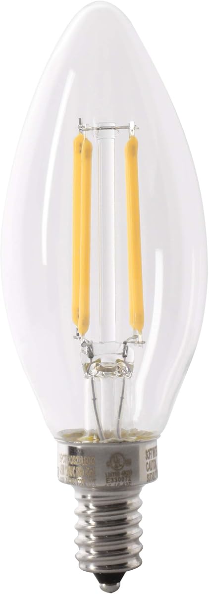 Feit Electric Candelabra BPCTC60927CAFIL2RP/6 60W EQ DM LED Light Bulb, 2 Bulbs