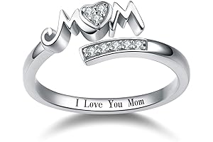 Unique Mom Rings for Women Sterling Silver Mothers Ring