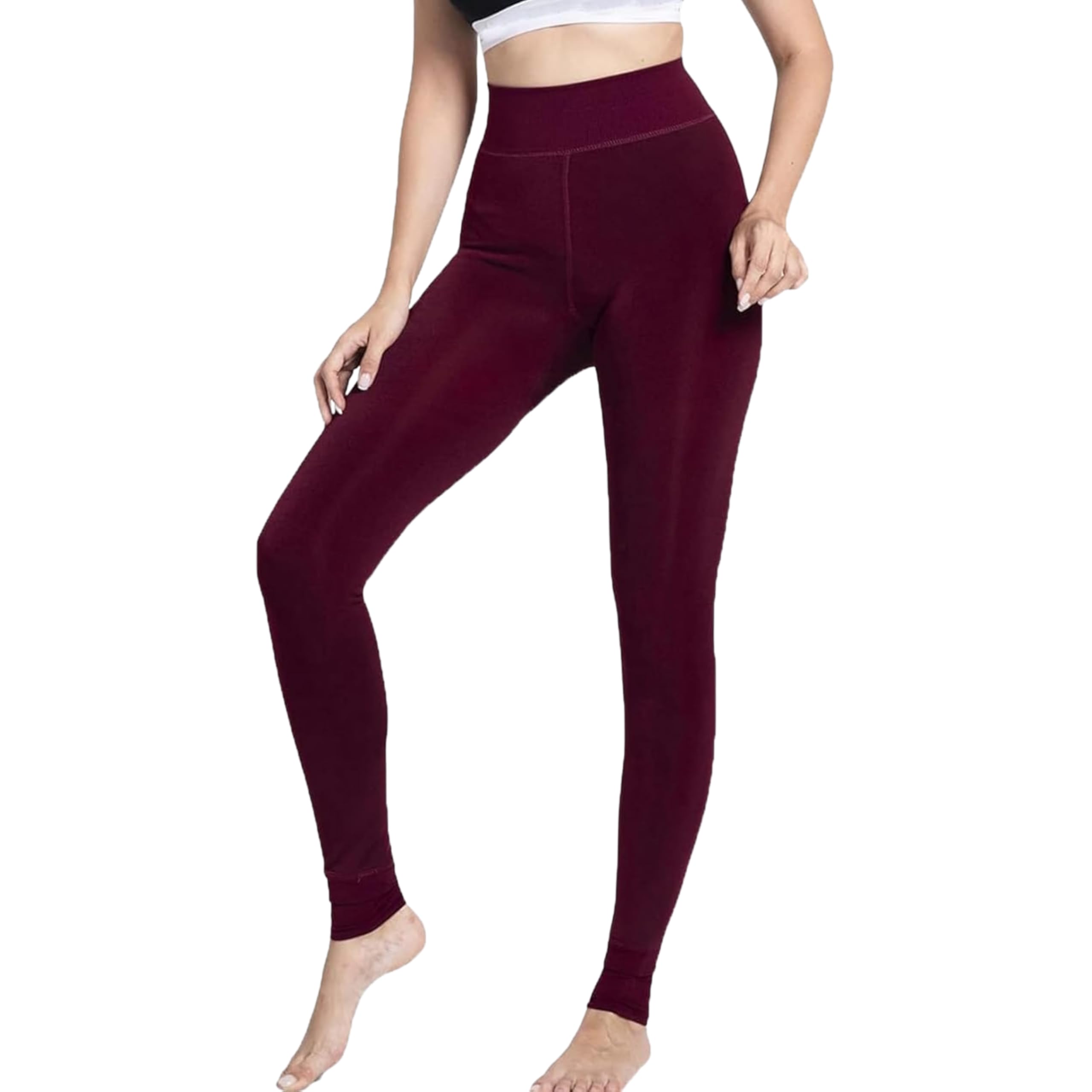 Upyogaa Fleece-Lined Winter Leggings for Women | High-Waist Tummy Control Warm Leggings | Free Size, S to XXL (28 to 38 Waist)-image-0
