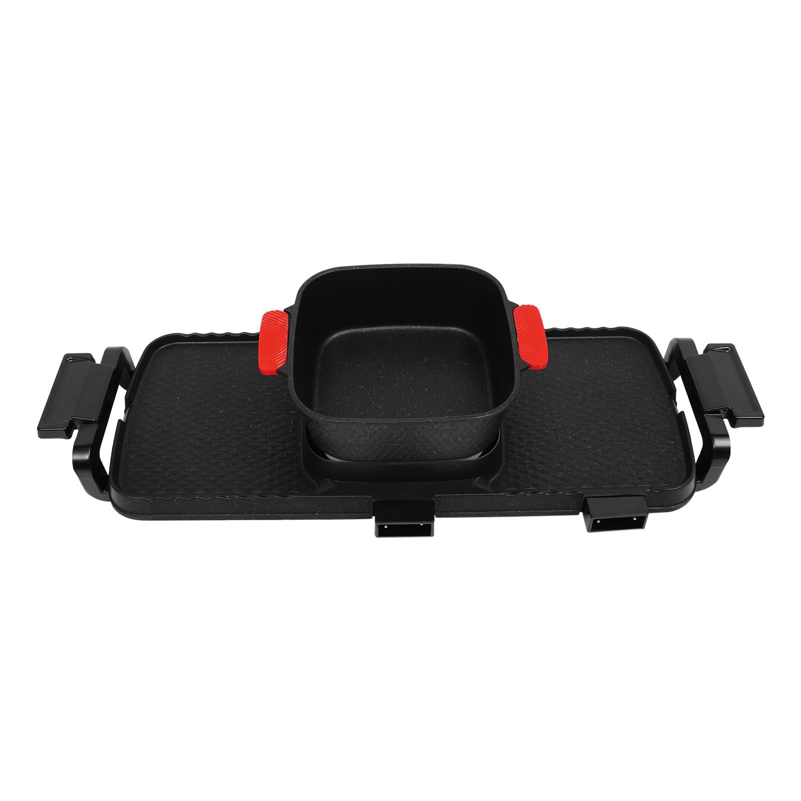 Electric Hot Pot und grill Eléctrico Hotpot - Olla eléctrica 2 en 1, con tapa transparente para interior, coreana, barbacoa, tailandés, fondue, Raclette para 6 personas, 5 velocidades de