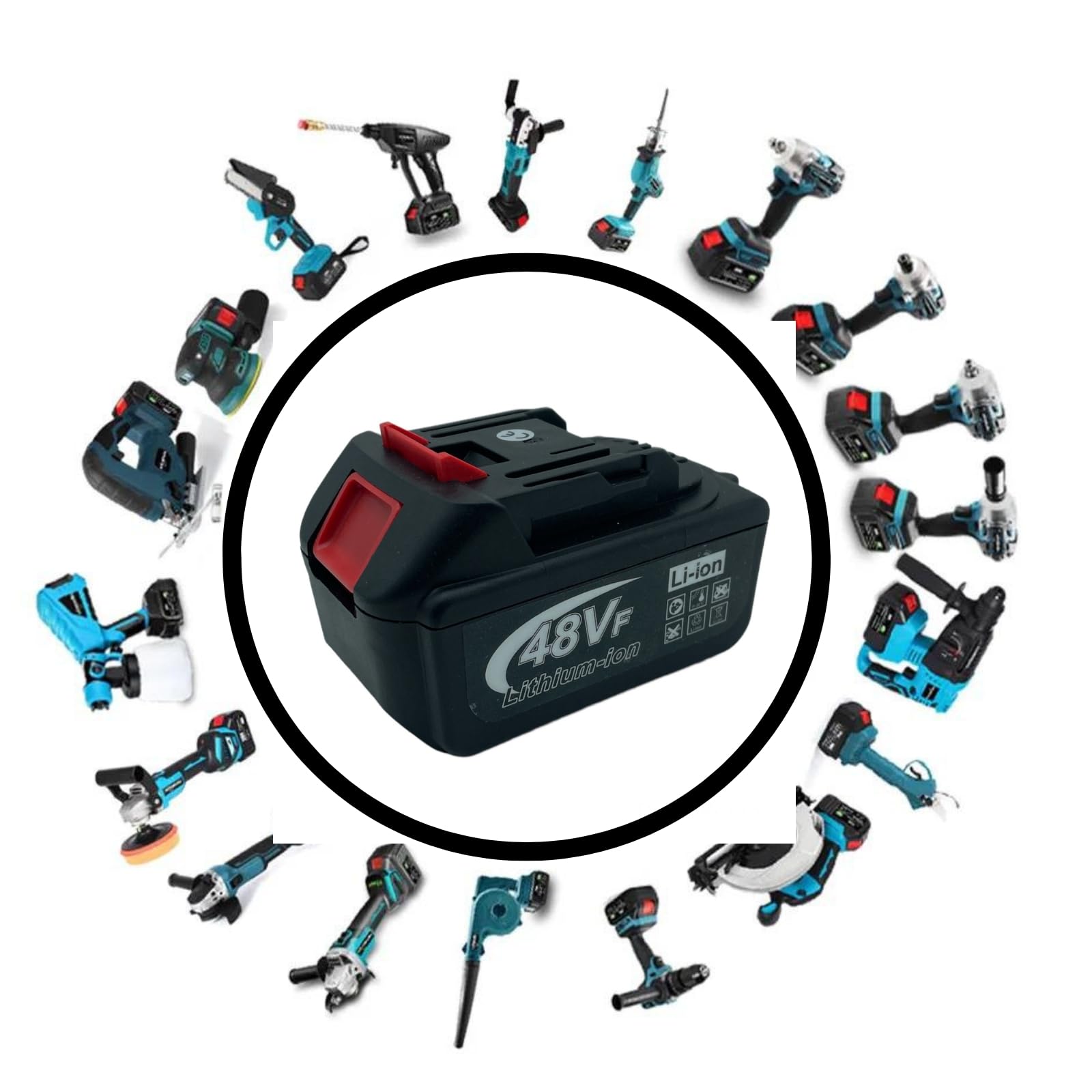 Batteria per Mini Motosega Elettrica, Batteria Ricambio Elettrosega Motosega 48v 4000mAh, Accessori per Motosega a Mano