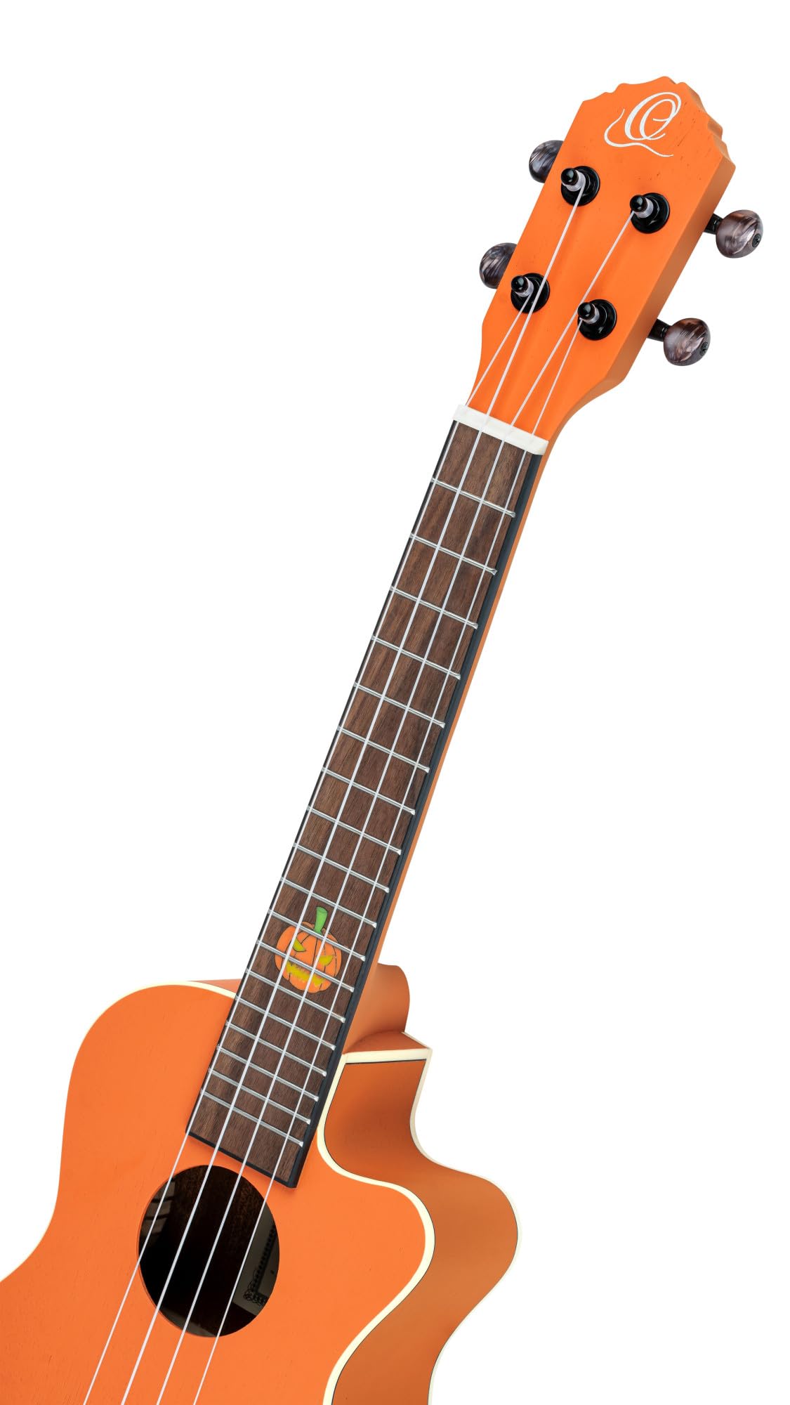 Ortega Guitars Ukulélé Concert Électro-Acoustique – Série Custom Built Halloween Edition – Okoumé, Orange (RUHWCE)