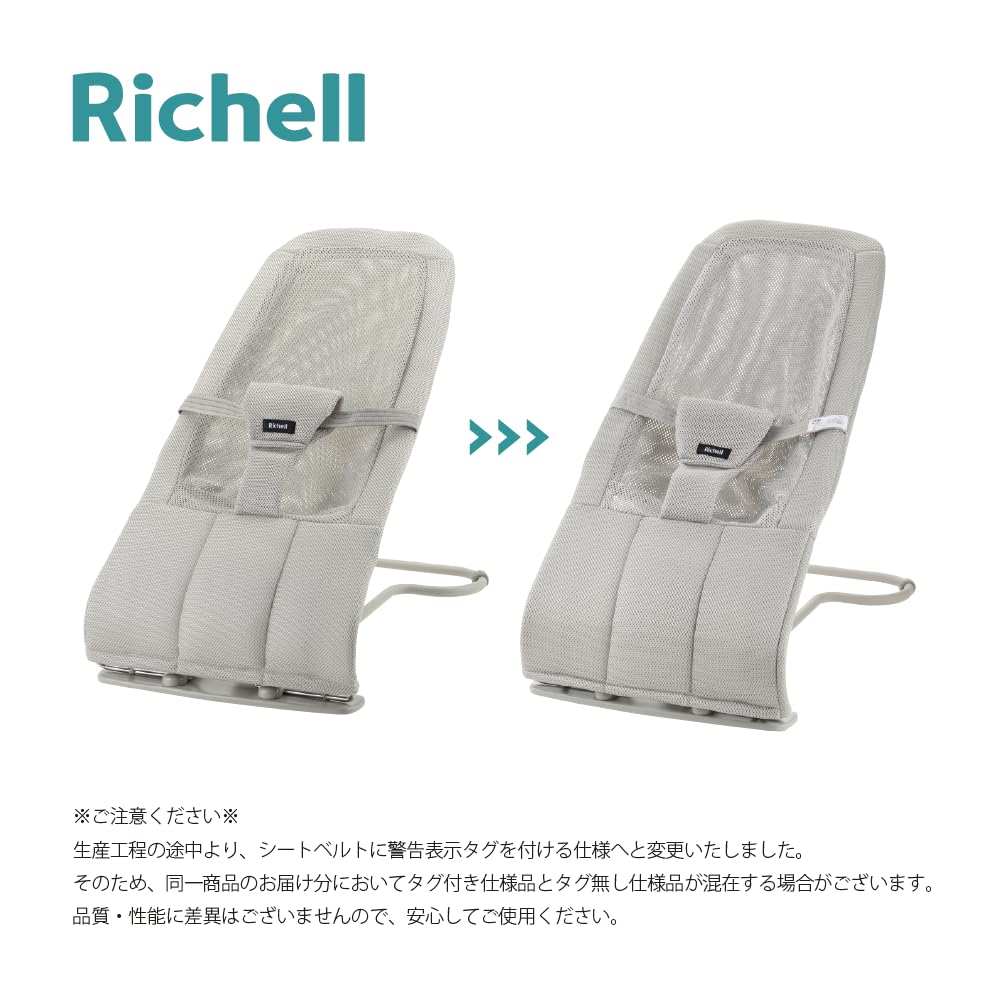 リッチェル バウンシングシートN ライトグレーサムネイル3