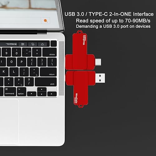 Miniatura 6 de Unidad flash USB C de 128 GB 3.0 con puerto tipo C y tipo A, almacenamiento y respaldo de unidades de pulgar USB C para teléfonos inteligentes con