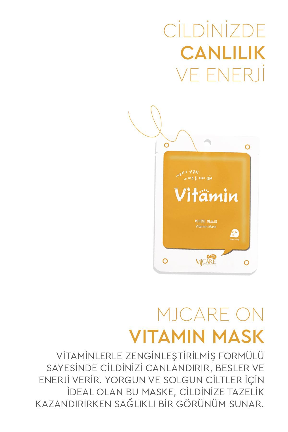 Mjcare On Vitamin Mask Vitaminli Yüz Maskesi 5'li