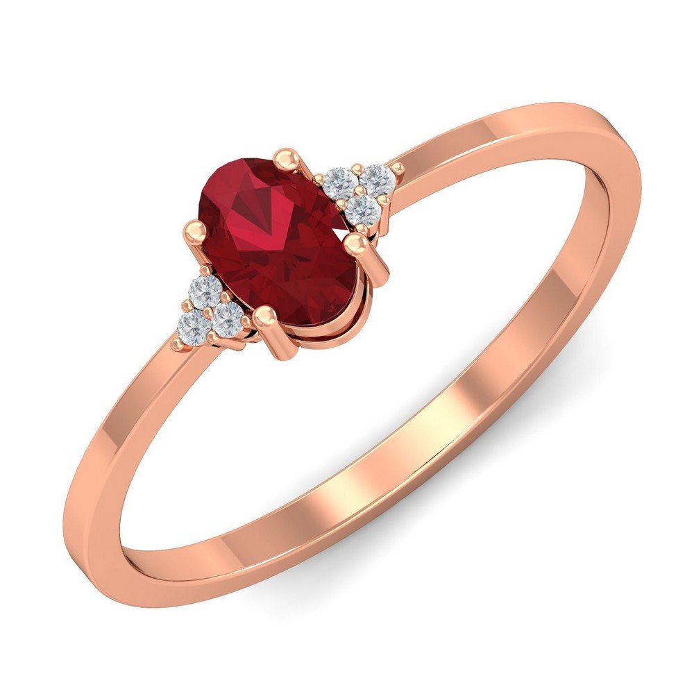 18KT Rose Gold Ruby Ring for Women-image-5