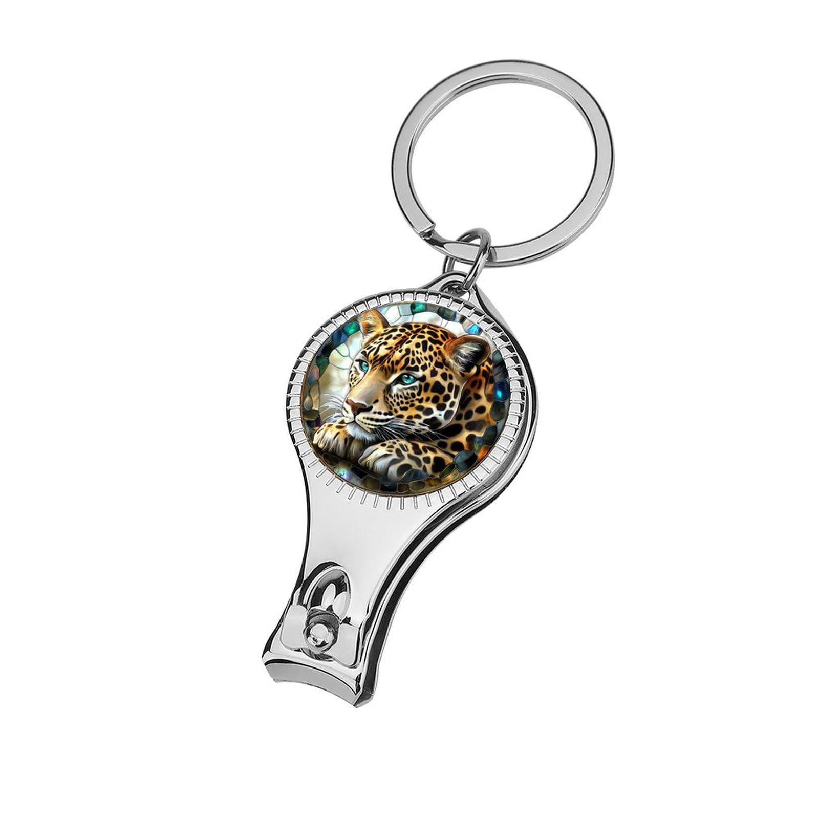 Stained Glass Leopard Nail Clippers Toenail Clipper Cutters Professional Nail Trimmer Nail Cuticle Cutter for Women Men