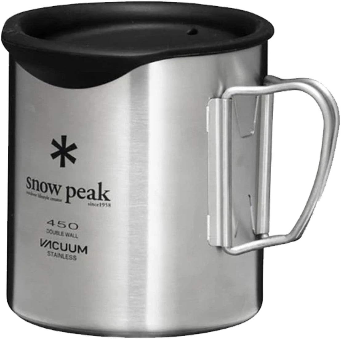 Snow Peak Unisex's Silicone LID for Double-Wall 450 Mug, Black