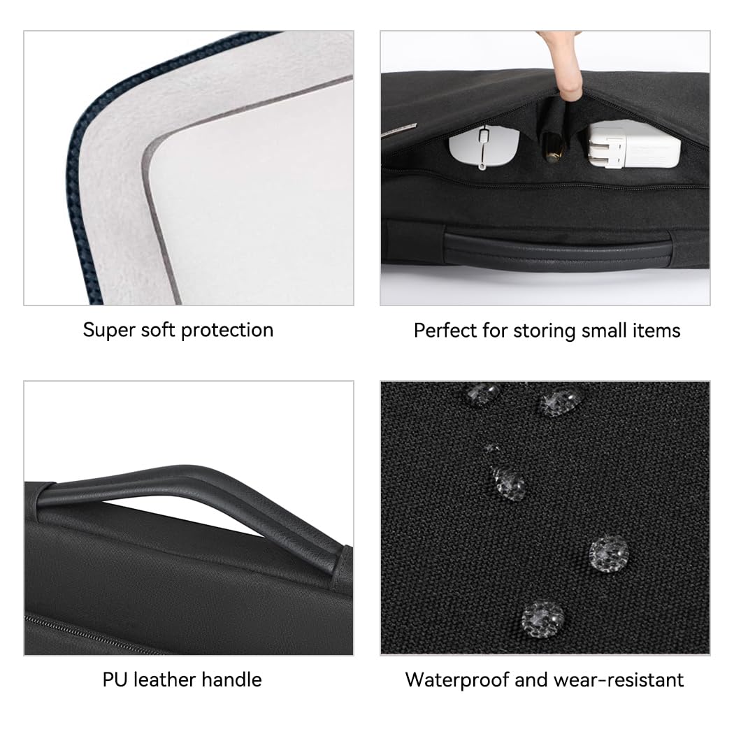 LANDICI 15.6 16 Inch Laptop Sleeve Carrying Case,360°Protective Waterproof Computer Cover Bag Compatible with MacBook Pro 16 M4 M3 M2 M1 Pro/Max 2024-2019,15-16 Inch Dell Hp Lenovo Acer Asus Notebook - Image 4