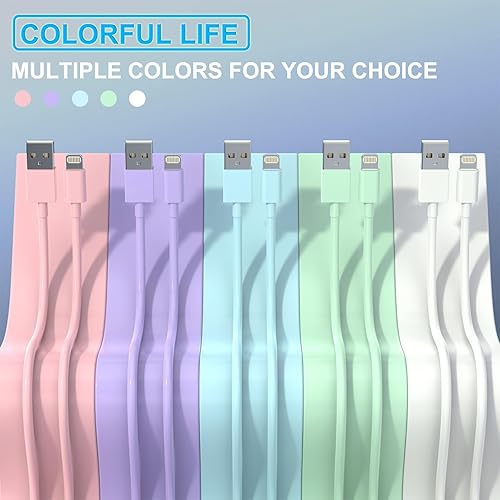 Miniatura 4 de iGENJUN 5Pack iPhone Charger [MFi Certified], Dual Port USB Wall Charger Block Adapter with 6FT Lightning Cable Fast Charging Data Sync Cords for