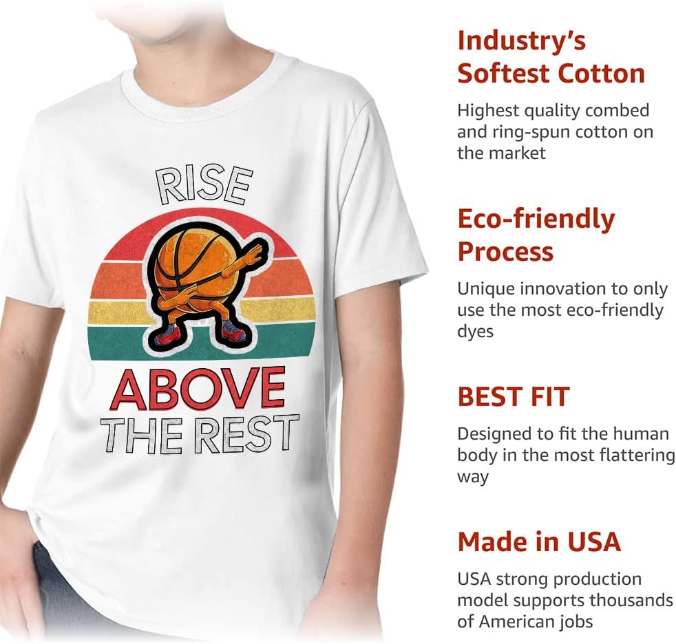 Rise Above The Rest Kids' Classic Fit T-Shirt - Basketball T-Shirt - Inspirational Classic Fit Tee