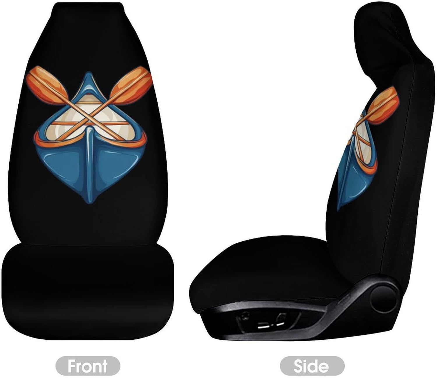 Paddling Canoe Rower Canoer Rowing Paddler Car Seat Covers Universal Car Front Seats Protector Auto Interior Accessories 2PCS